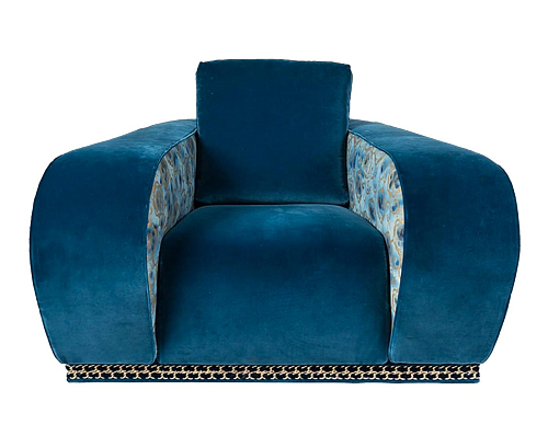Fauteuil Napoli bleu-vert