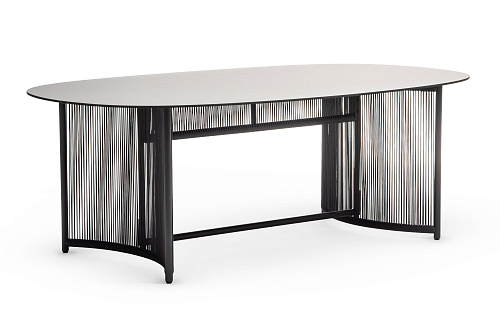 Table à manger ovale d'extérieur Altana Anthracite