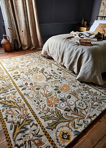 Tapis Wilhelmina lin/moutarde