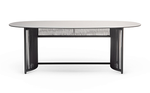Table à manger ovale d'extérieur Altana Anthracite