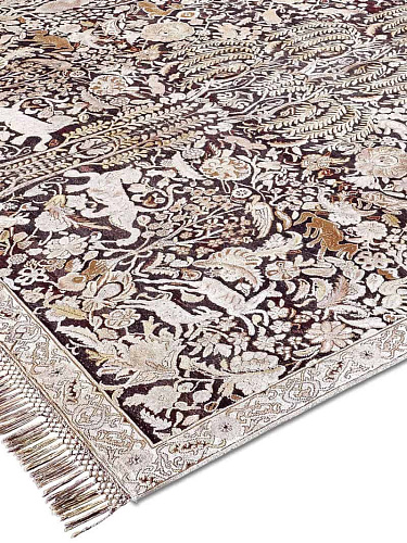 Tapis de luxe fait main or violet