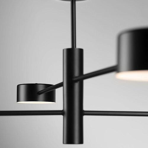 Plafonnier linéaire à bras noir mat