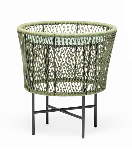 Table basse d'extérieur ronde Tamburo Verte