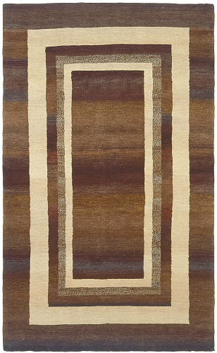 Tapis Gamba bordure triple brun
