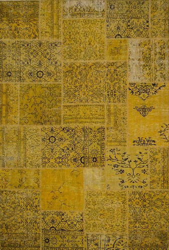 Geel patchwork vloerkleed