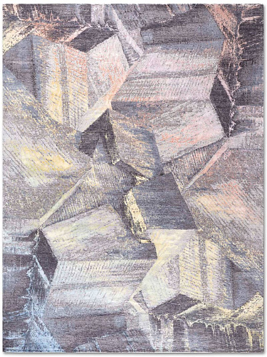 Tapis noué à la main Brutalism pastel