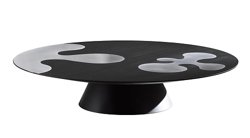 Ronde zwarte salontafel