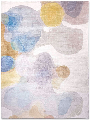 Pastel handgemaakt luxe vloerkleed