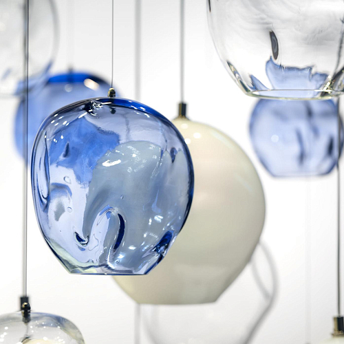 Blue Motion Murano glazen kroonluchter