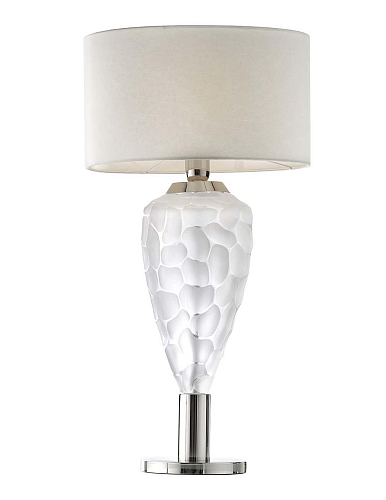 Florentine kristallen tafellamp met witte kap
