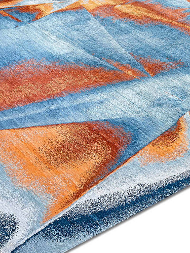 Tapis de luxe noué à la main Cyan Copper