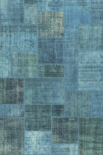 Donkerturkoois patchwork vloerkleed