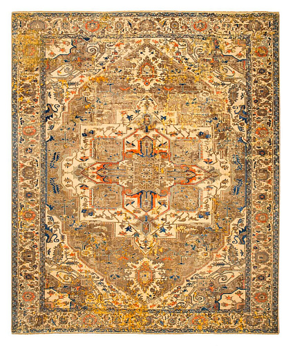 Serapi Westminster Artwork 21 beige oranje zijden vloerkleed