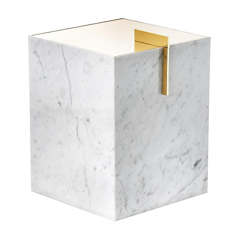 Corbeille en marbre de Carrare finition or 24 carats