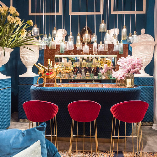 Tabouret de bar bordeaux Bay