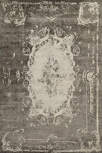 Tapis indien en soie de bambou noué à la main