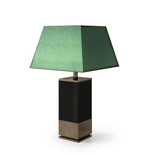 Moderne grote tafellamp met bronzen voet