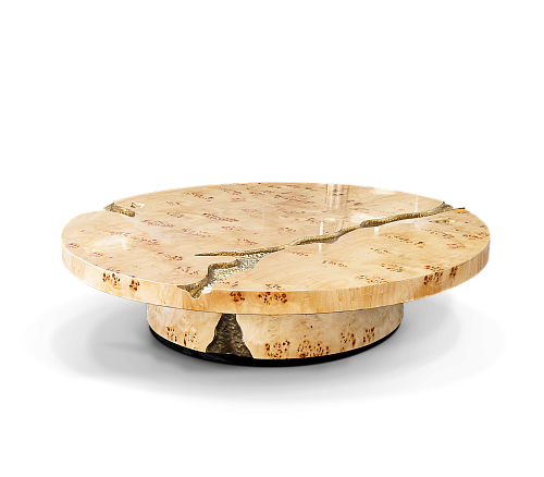 Ensemble de tables centrales Dominion racine de peuplier 3 pièces