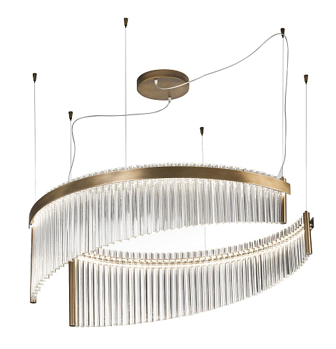 Transparante Murano glazen kroonluchter met dubbele LED-verlichting