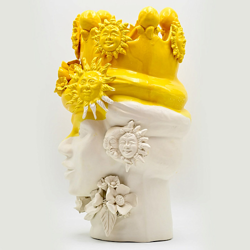 Sculpture artisanale or et blanc Moorkop