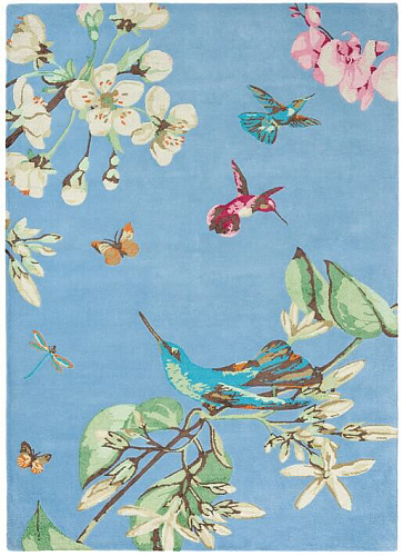 Hummingbird blauw vloerkleed