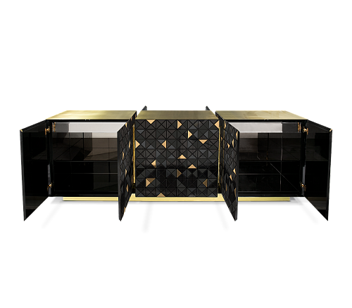 Mosaic goud en zwart dressoir
