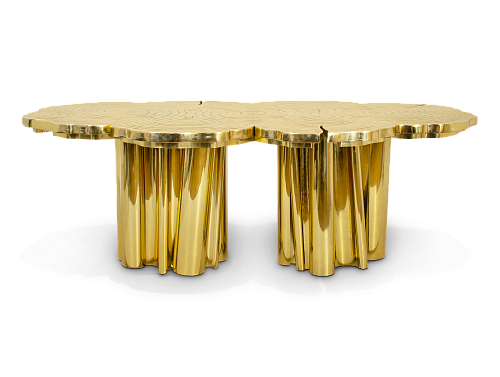 Ambachtelijke gouden eettafel
