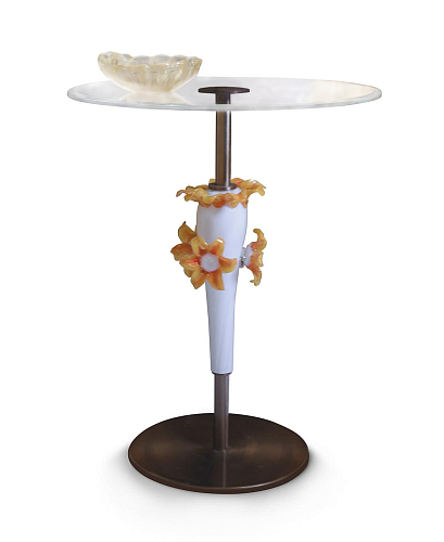 Bijzettafel met Murano glazen blad