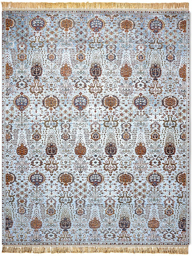 Tapis de luxe fait main Isfahan bleu clair