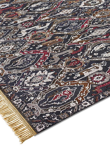 Tapis de luxe fait main KavaBagh noir