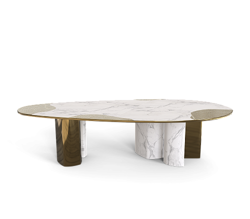 Athena Carrara marmer en patina eettafel