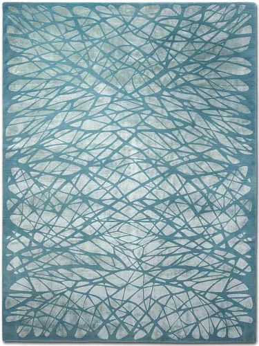 Tapis noué à la main Dresden turquoise clair