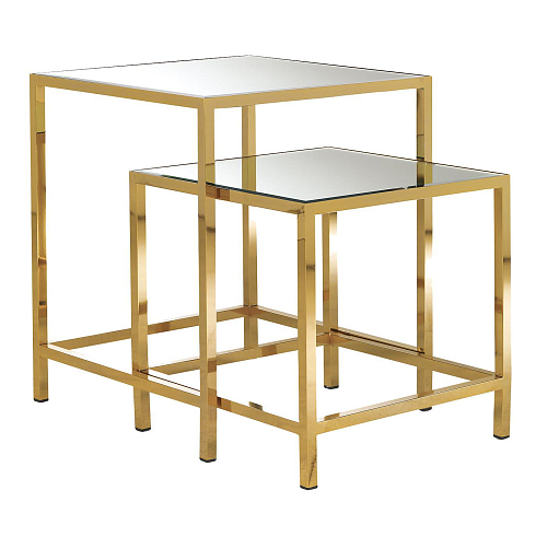 Set van 2 salontafels met spiegelblad