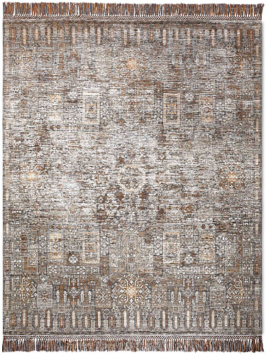 Agra charcoal handgemaakt luxe vloerkleed