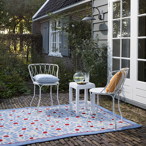 LA Thorncliff madeliefje hemelblauw outdoor vloerkleed