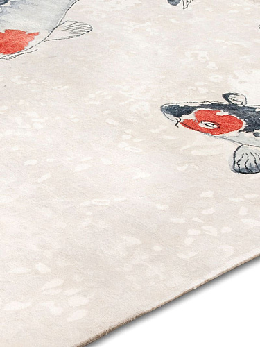 Fish zand luxe handgeknoopt vloerkleed