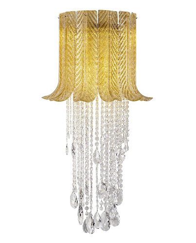 Murano blad wandlamp met gouden accenten