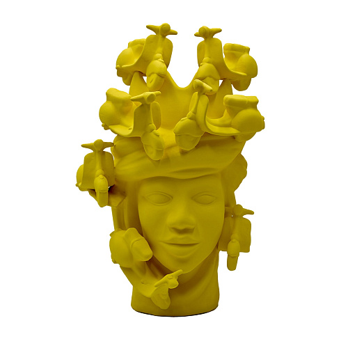 Moorkop matte gele sculptuur