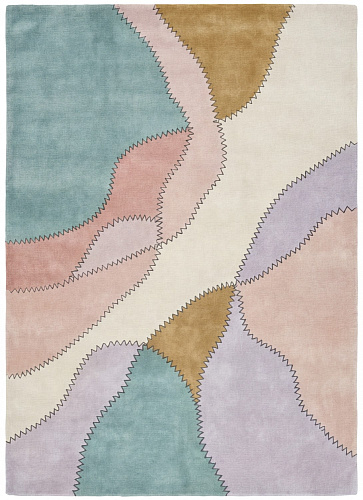 Pastel Collage Rose vloerkleed