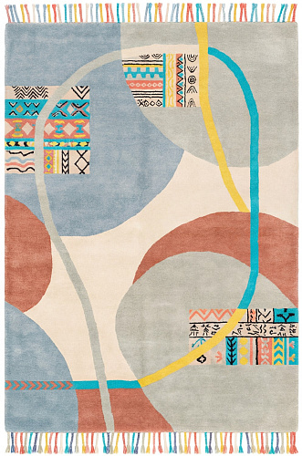 Playful Orbits Blue vloerkleed