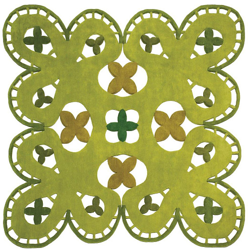 Tapis ovale tissé main Lace With A Carpet Face