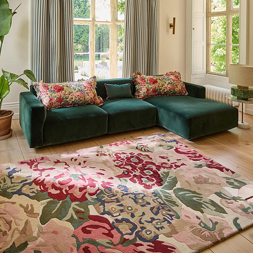 Tapis Rose & Peony rouge design