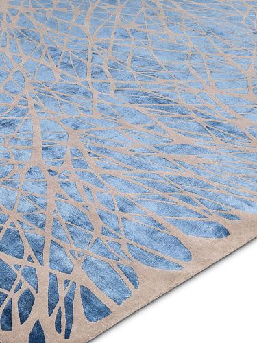 Dresden marineblauw handgeknoopt vloerkleed