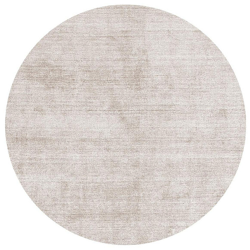 Tapis rond en soie de bambou off-white