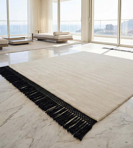 Minimal Fringe Ivory vloerkleed