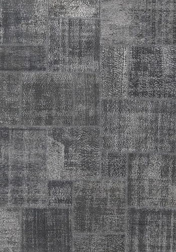 Tapis patchwork gris foncé