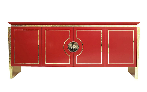 Dressoir met vier deuren in koraal