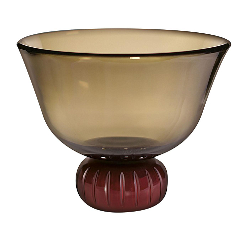 Komvormige vaas in gerookt Murano glas