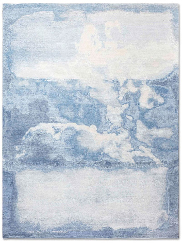 Tapis de luxe fait main Clouds bleu