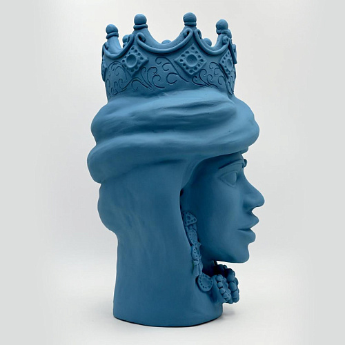 Moorkop blauwe matte sculptuur